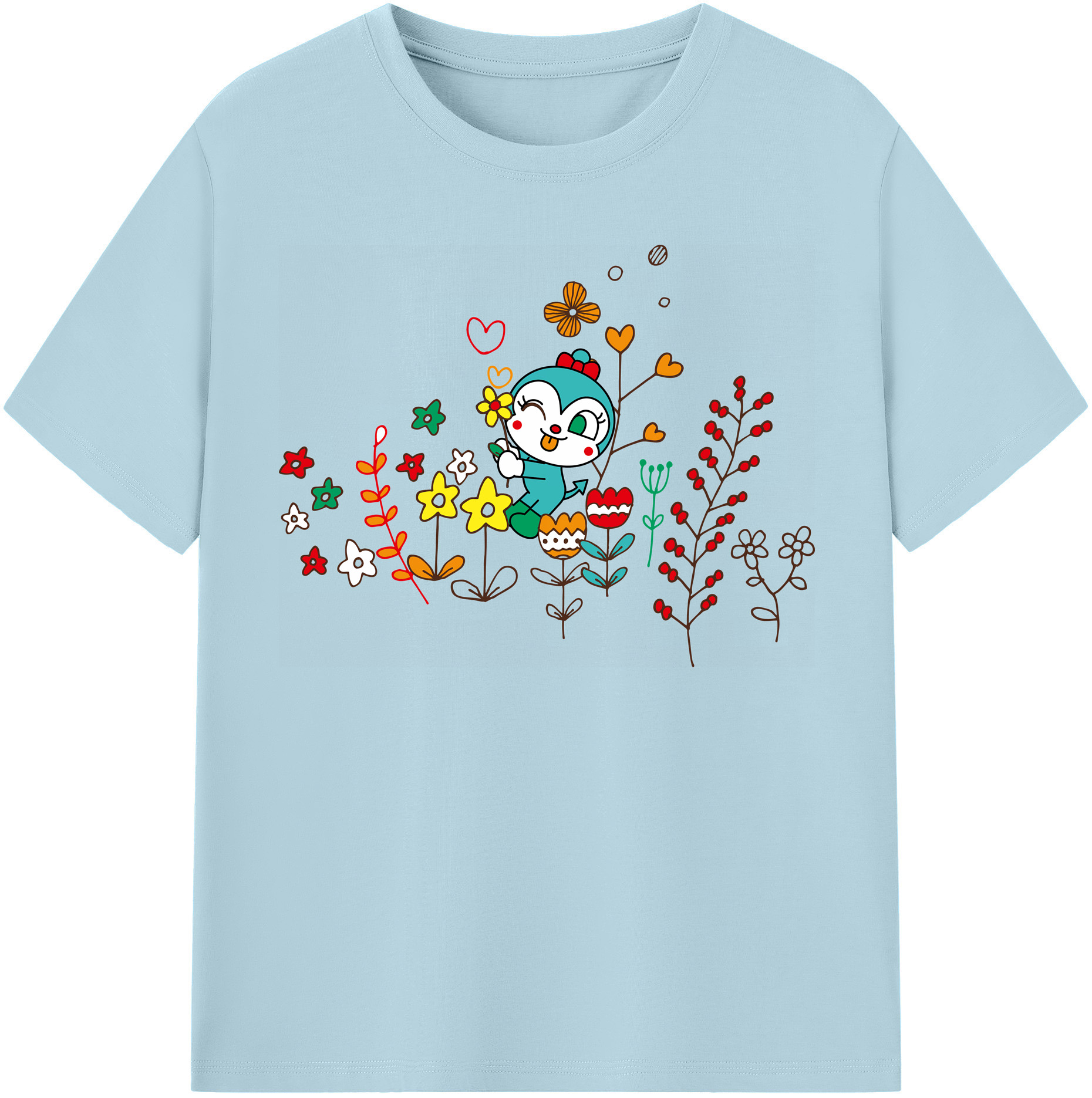 （画像用） アンパンマン Anpanman 綿100％半袖Tシャツ（フロントプリント）